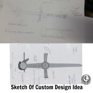 Sketch of Custom Letter Opener