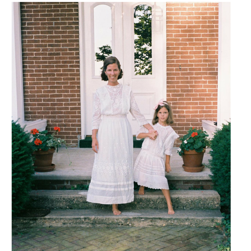Catherine Tatum and daughter modeling vintage clothes