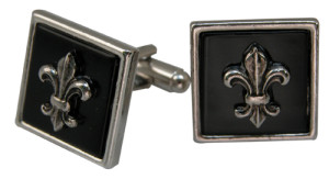 Cuff Links Luxury Hotel Gifts include Black Onyx and fleur de lis cuff links by Classic Legacy are an elegant choice.