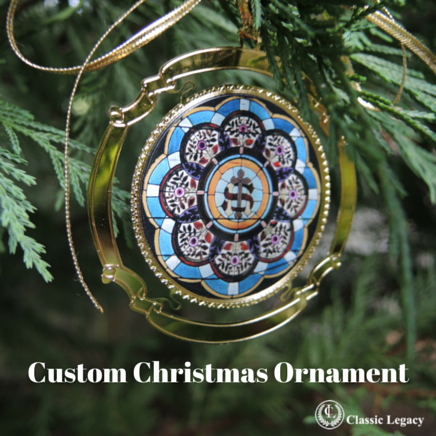 Custom Christmas Ornament with Stained Glass Window