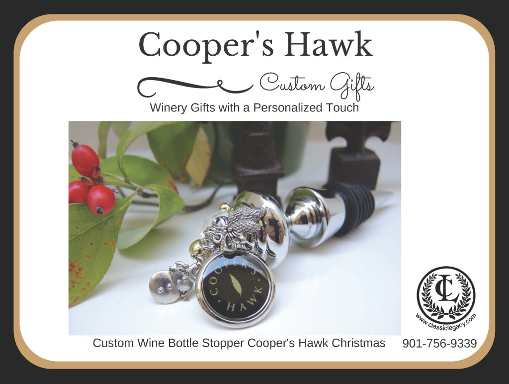 Cooper's Hawk Winery custom Christmas theme Bottle Stopper