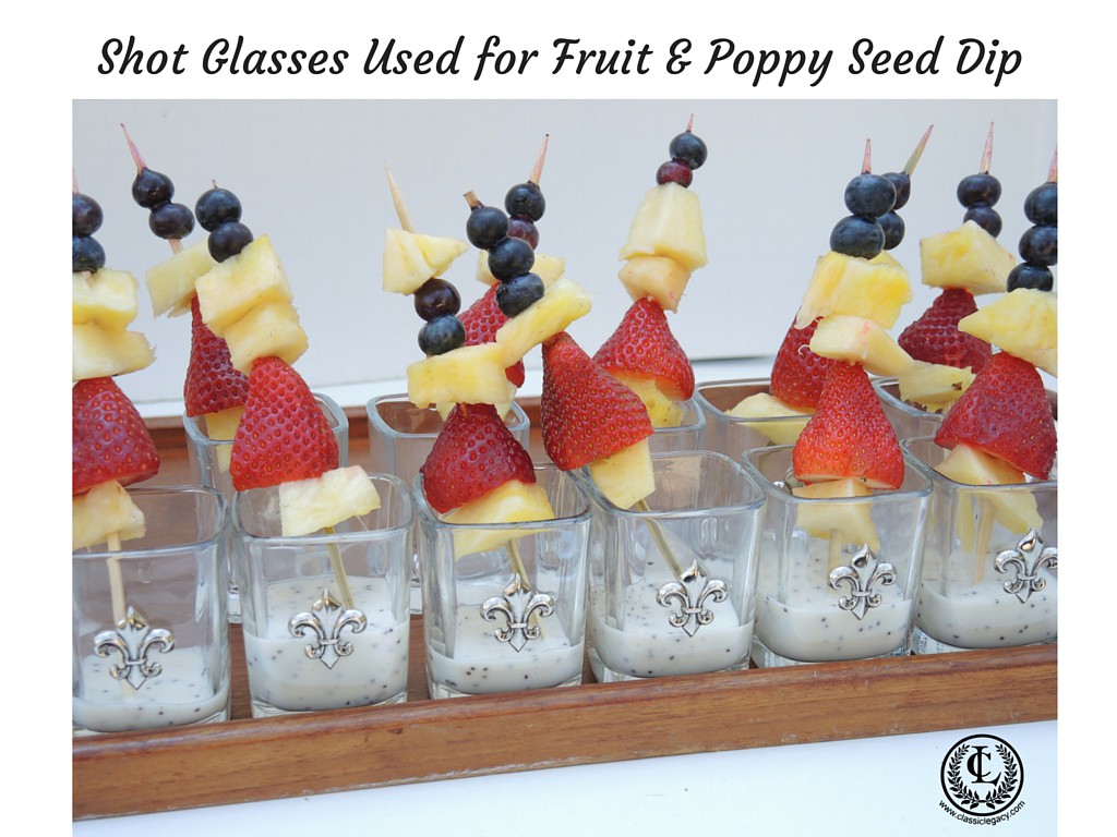 Shot Glasses Fruit & Poppy Seed Dip for special events