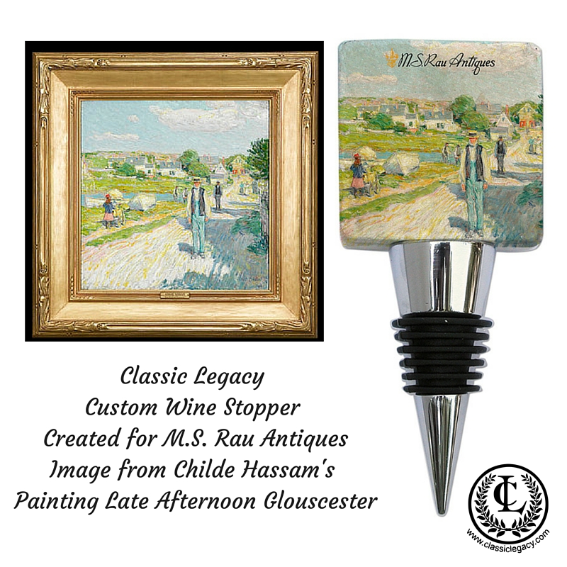+Classic Legacy Custom Wine Stopper Created for M.S. Rau AntiquesImage from Childe Hassam's Painting Late Afternoo