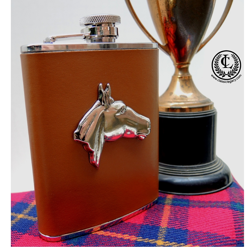 Equestrian Faux Leather Flask by Classic Legacy