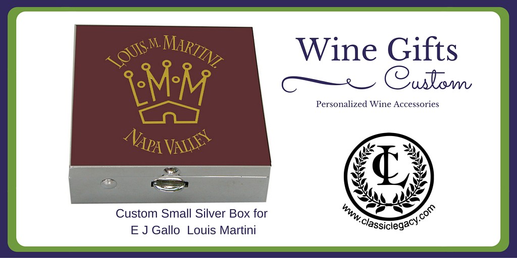 Luxury Wine Gifts and Classic Legacy custom small silver box