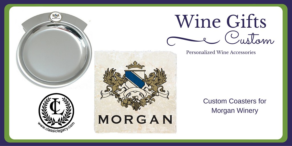 Luxury Wine Gifts include Silver Coaster & Marble Morgan winery