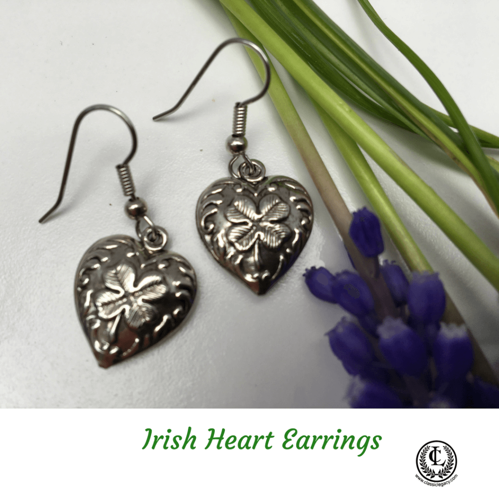 Silver Earring Irish Hearts