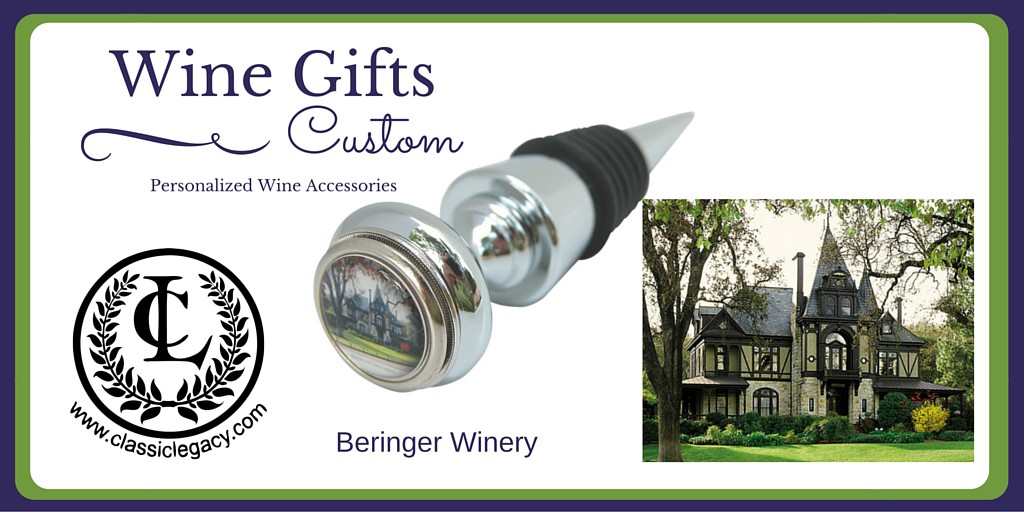Luxury Wine Gifts Include Custom Classic Wine Stopper designed for Beringer Estate by Classic Legacy