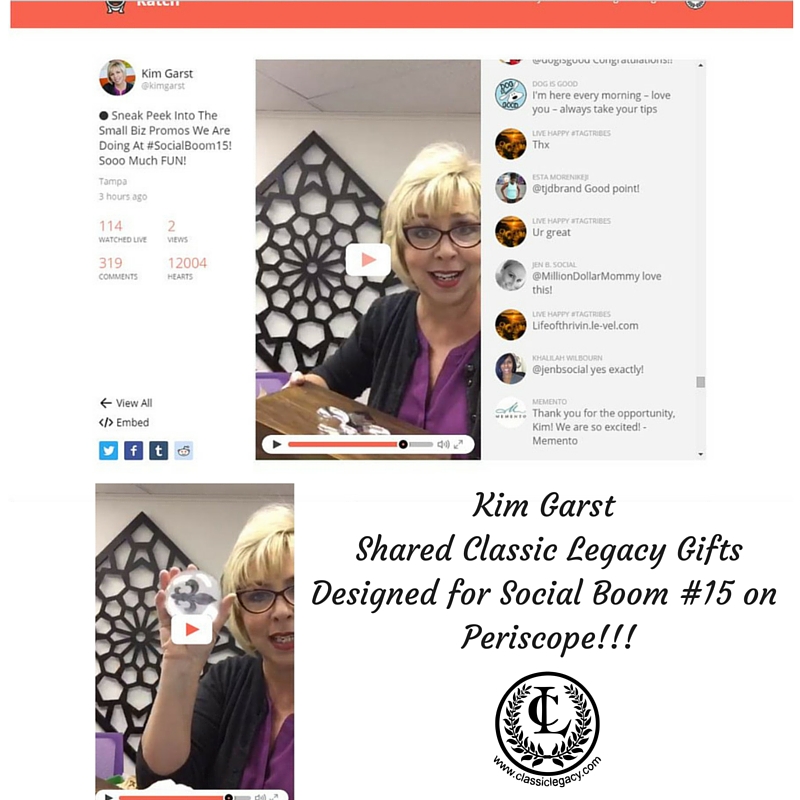 Kim Garst Shared Classic Legacy Gifts on Periscope