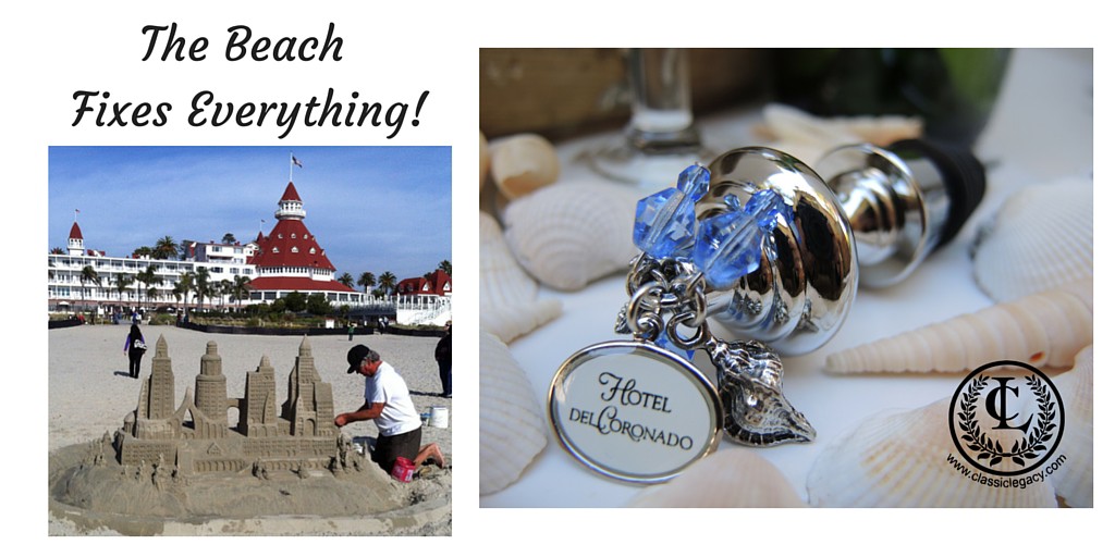 Luxury Gifts include time at the beach include Classic Legacy custom wine stoppers