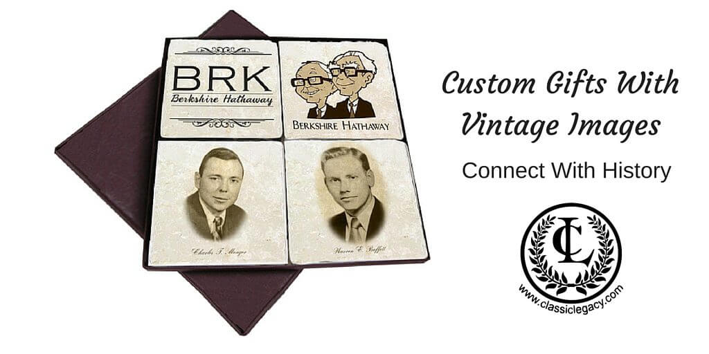 Marble Coasters Warren Buffett Vintage Image Connect with History