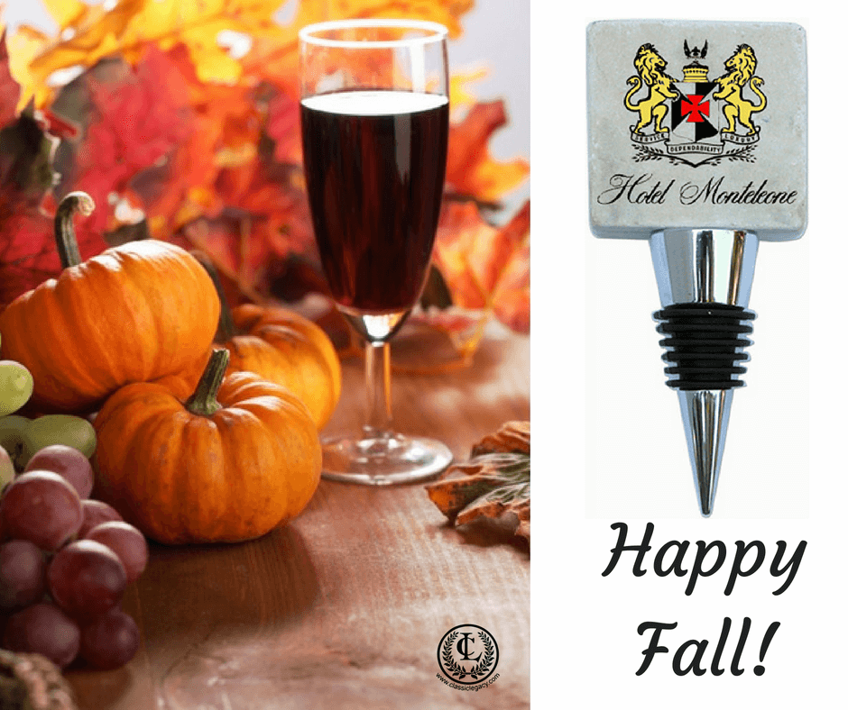 Happy Fall ! Pumpkins & Hotel Monteleone Custom Wine Stopper