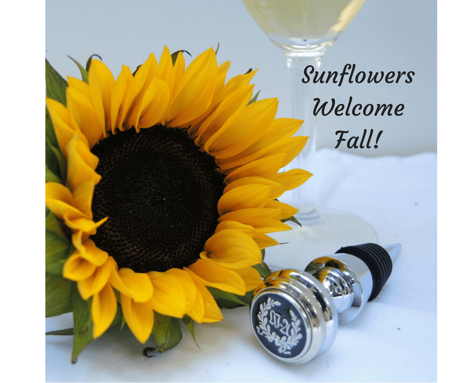 Sunflowers and Classic Legacy custom Wine Stopper designed for The Waldorf Astoria