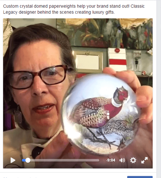 Crystal Domed Paperweights Facebook Live Broadcast Classic Legacy