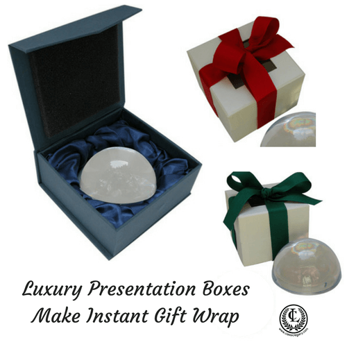 Crystal Domed Paperweights presentation box instant gift wrap
