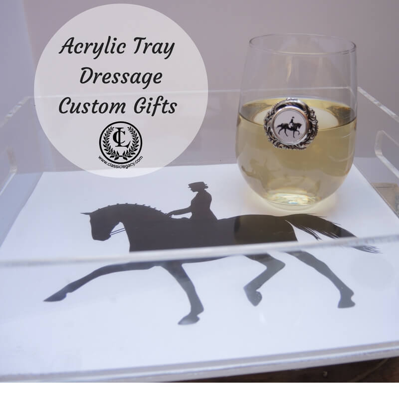 Dressage theme acrylic tray by Classic Legacy
