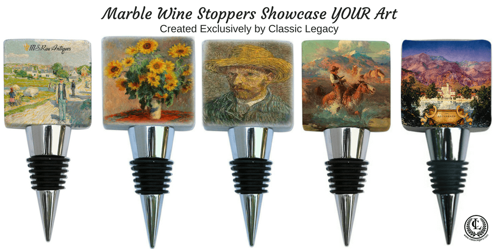 Marble Wine Stoppers Showcase Museum Art