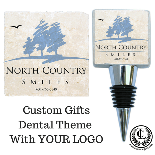 Dental Gifts Custom Marble Coaster & Marble Wine Stopper 