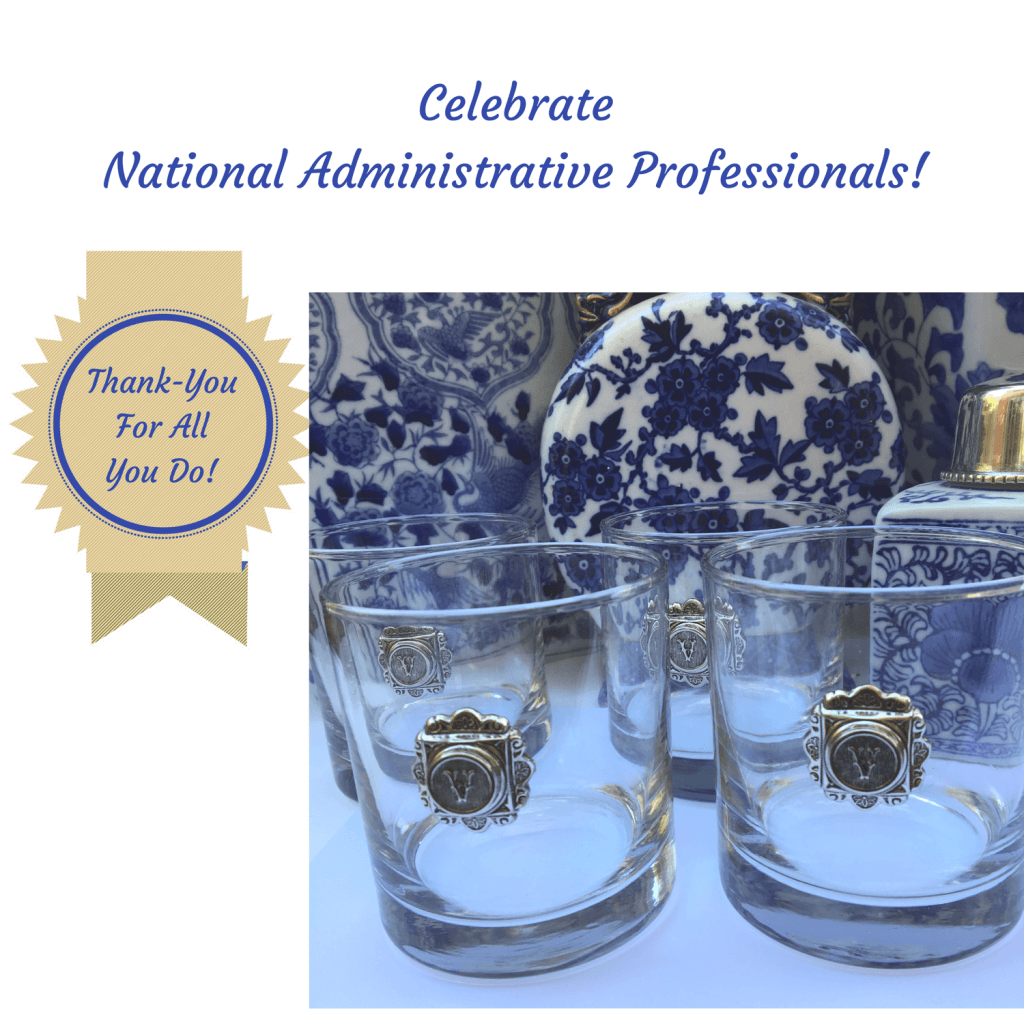 Initial Glass Tumblers National Admin Day Gifts
