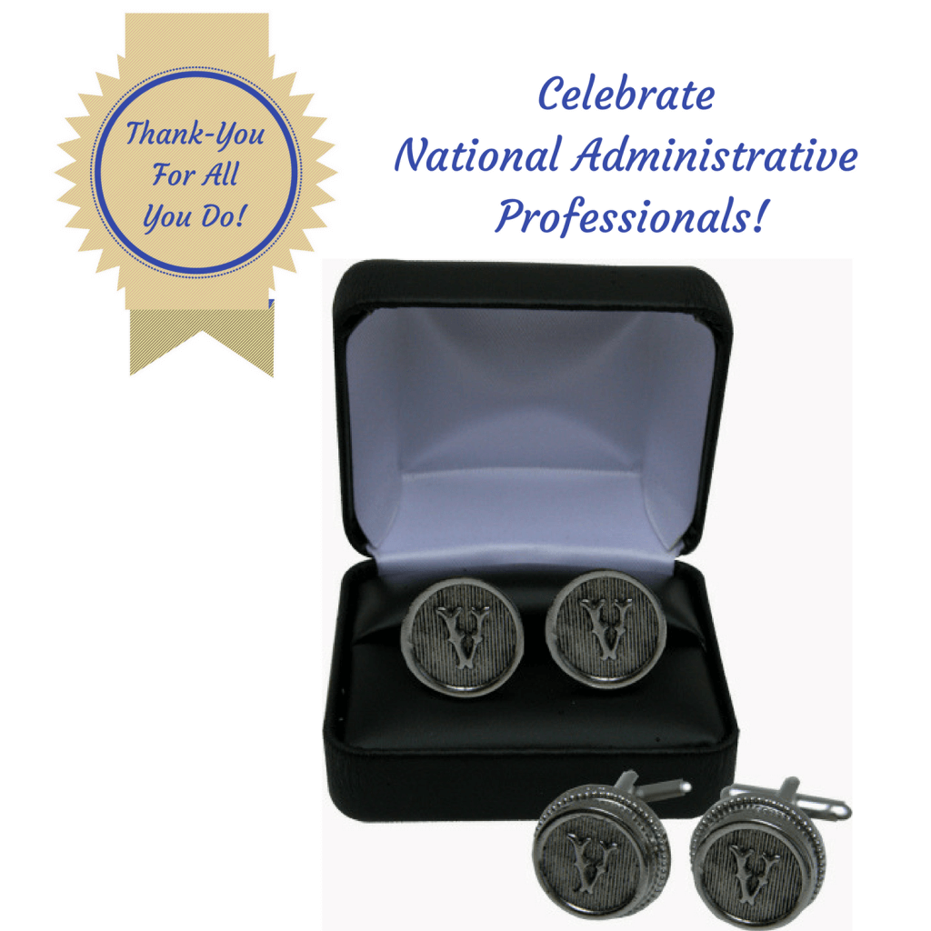 Initial Cuff Links National Admin Day Gift