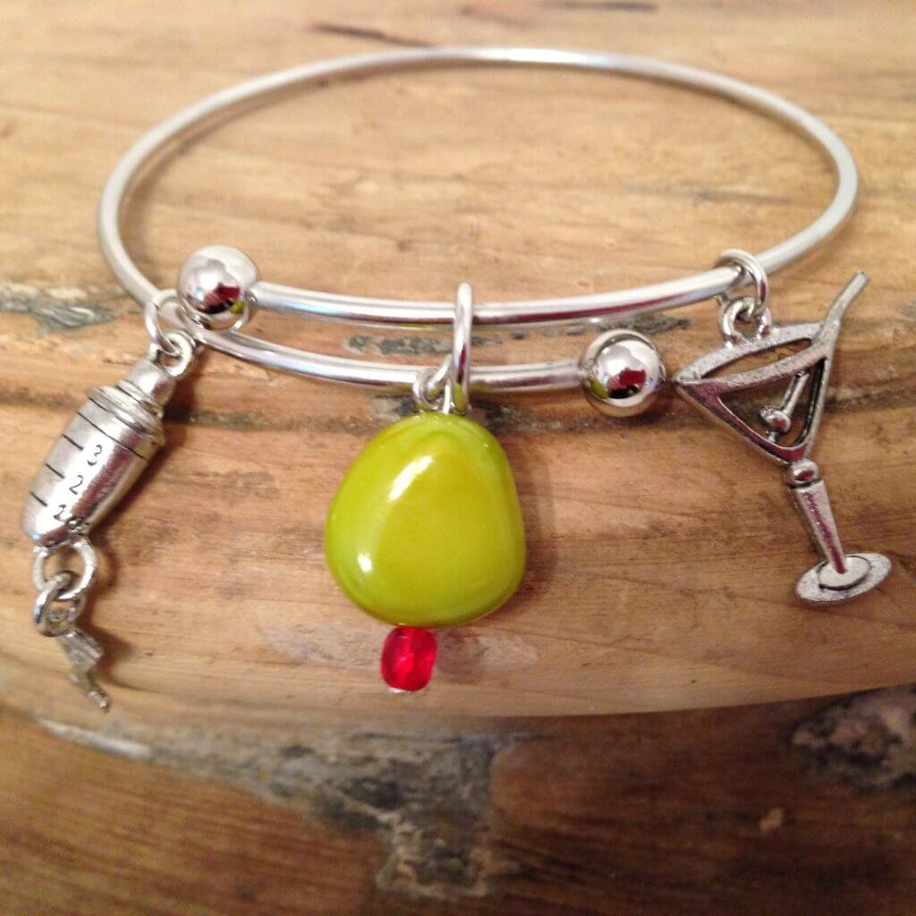 Expandable Hoop Bracelet with National Martini Day Theme