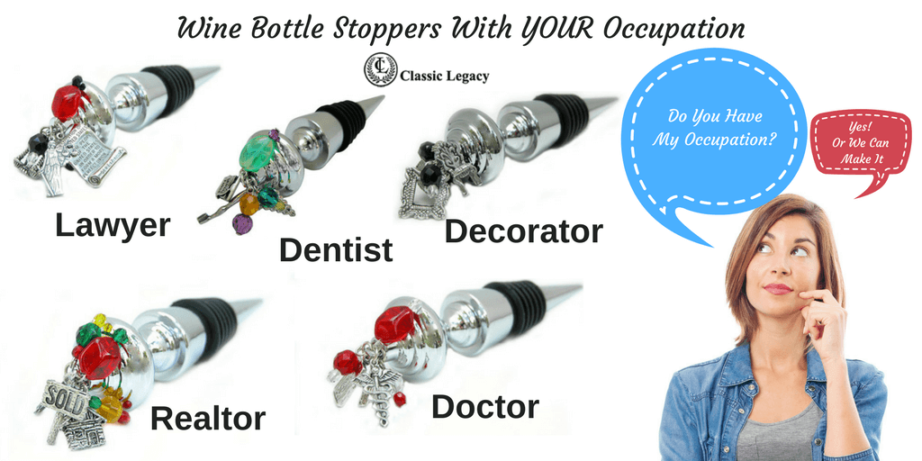 Personalized Wine Gifts and Bottle Stoppers With YOUR Occupation