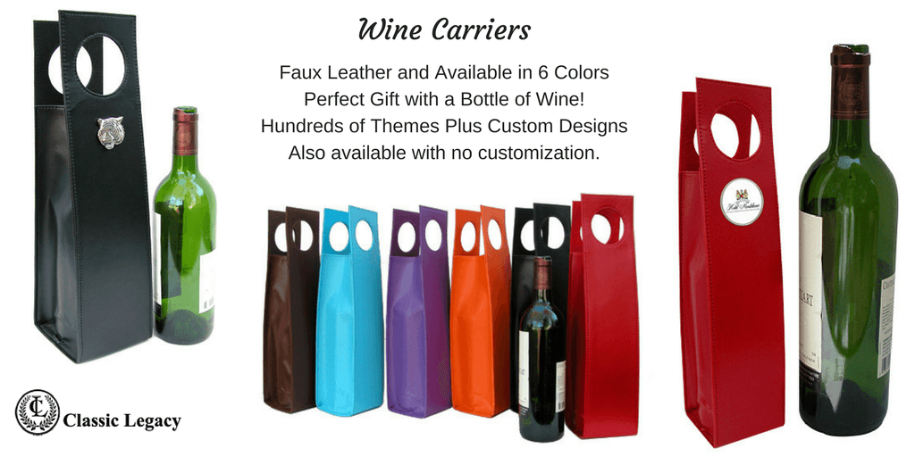 Faux Leather Wine Carriers by Classic Legacy