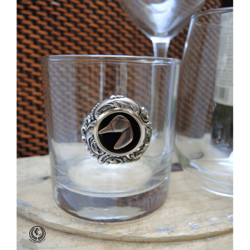 Bourbon Glass Silver Duck Design