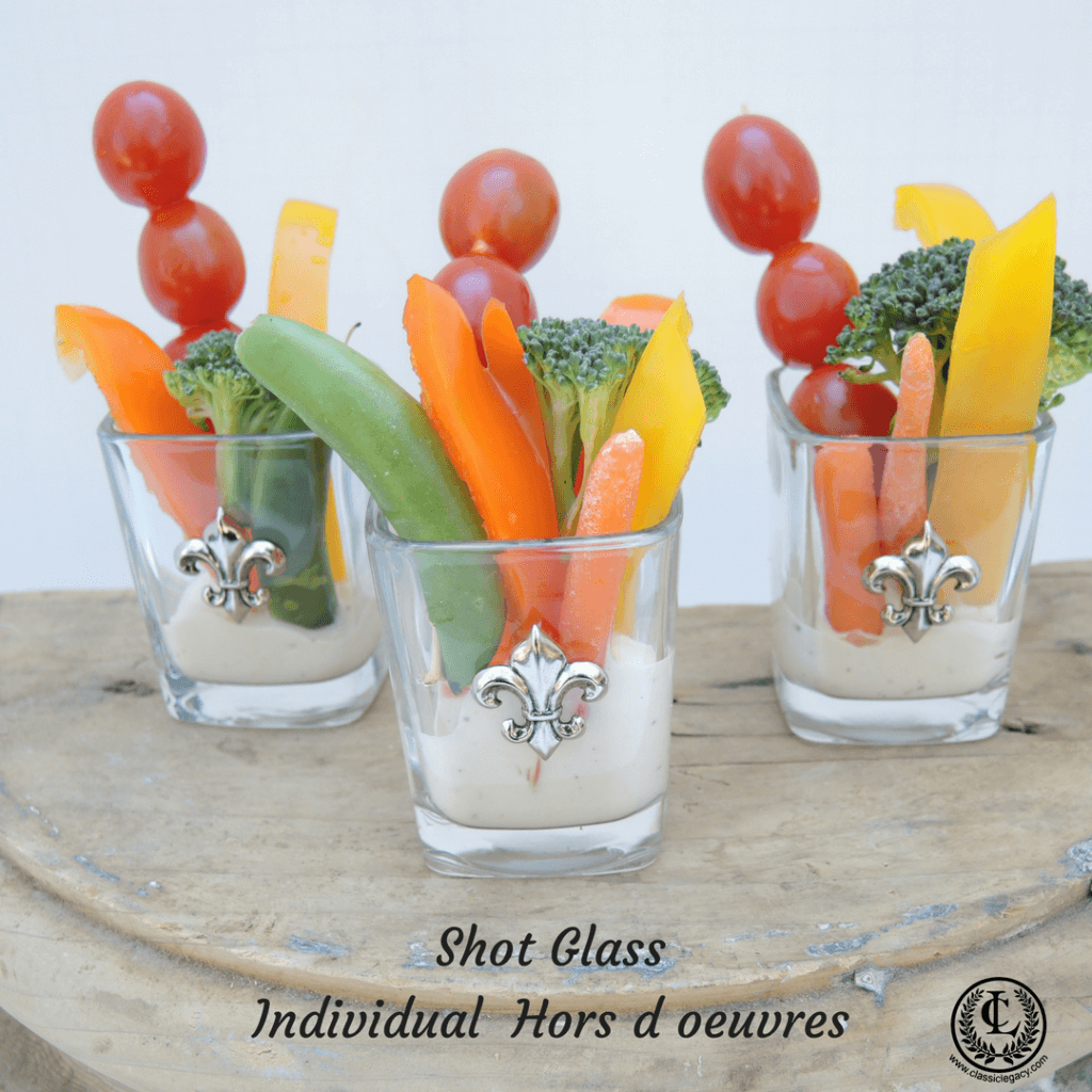 Shot Glasses Used for Individual Hors d oeuvres
