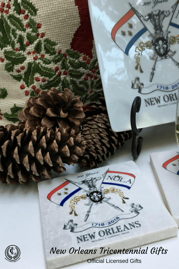 Marble Coaster with NOLA2018 Tricentennial Logo for Christmas