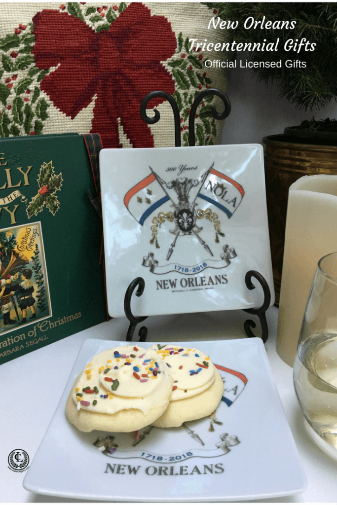 NOLA2018 Tricentennial Gifts feature our small plate celebrating New Orleans Tricentennial at Christmas with cookies