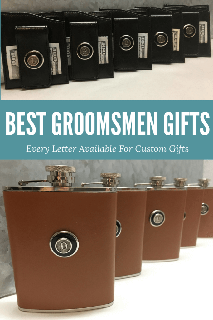  Groomsmen Gifts include money clip and leather flask