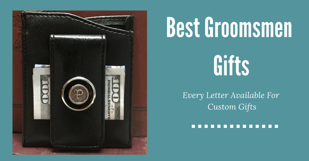 Groomsmen Gifts Faux Leather Money Clip Every Letter Available