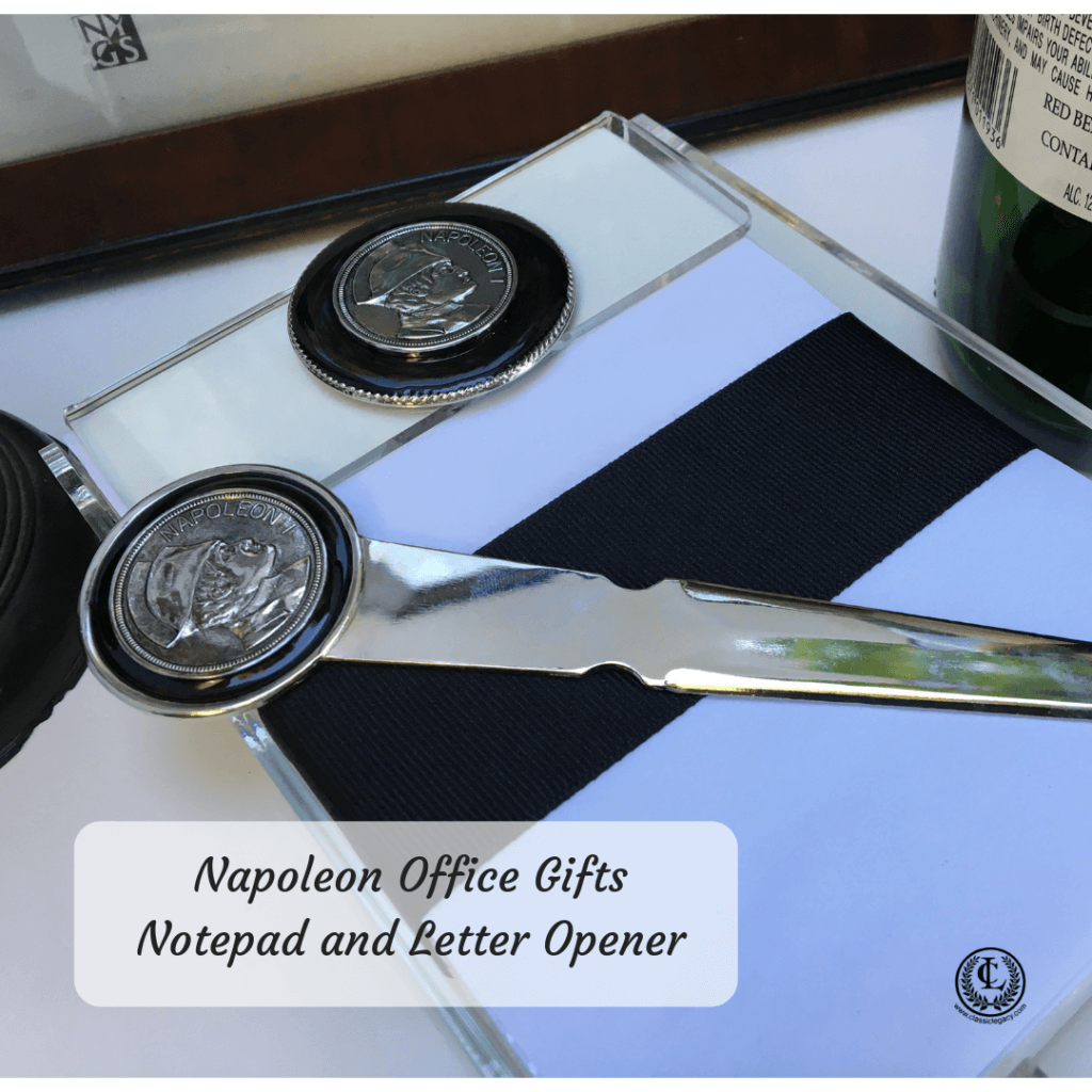 Silver Napoleon Coin Notepad letter opener