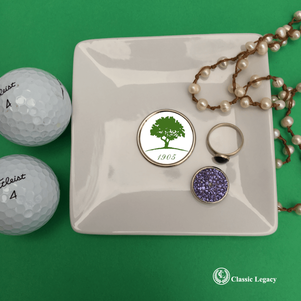 logo gift for golf country club Trinket tray to hold jewelry