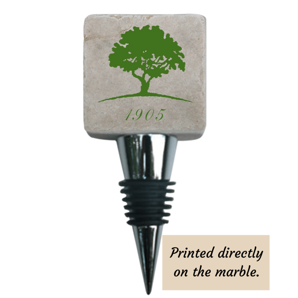 Custom wine bottle stopper with Memphis Country Club Printed logo
