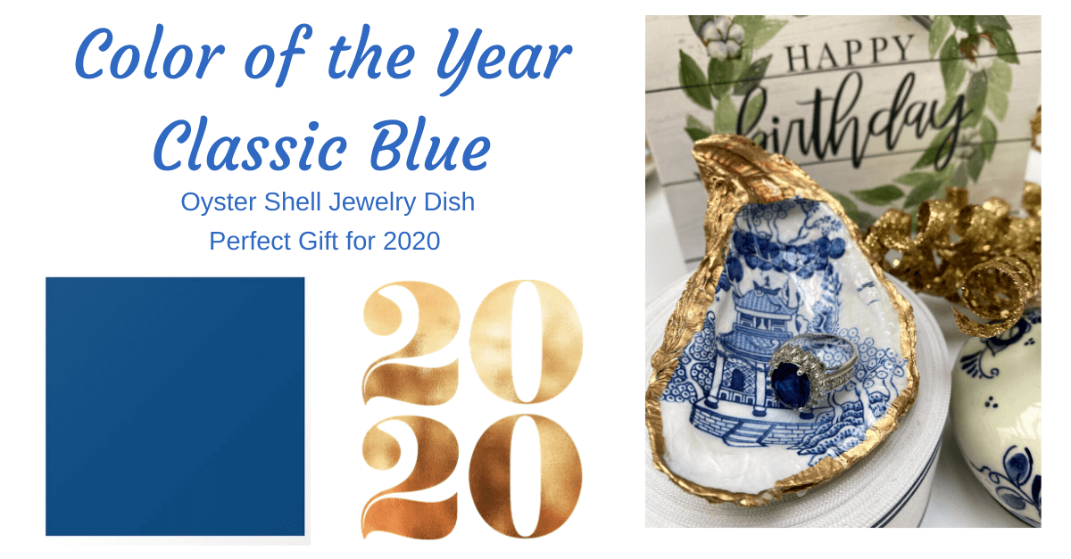 Color of the year Classic Blue perfect gift Oyster Shell Jewelry Dish