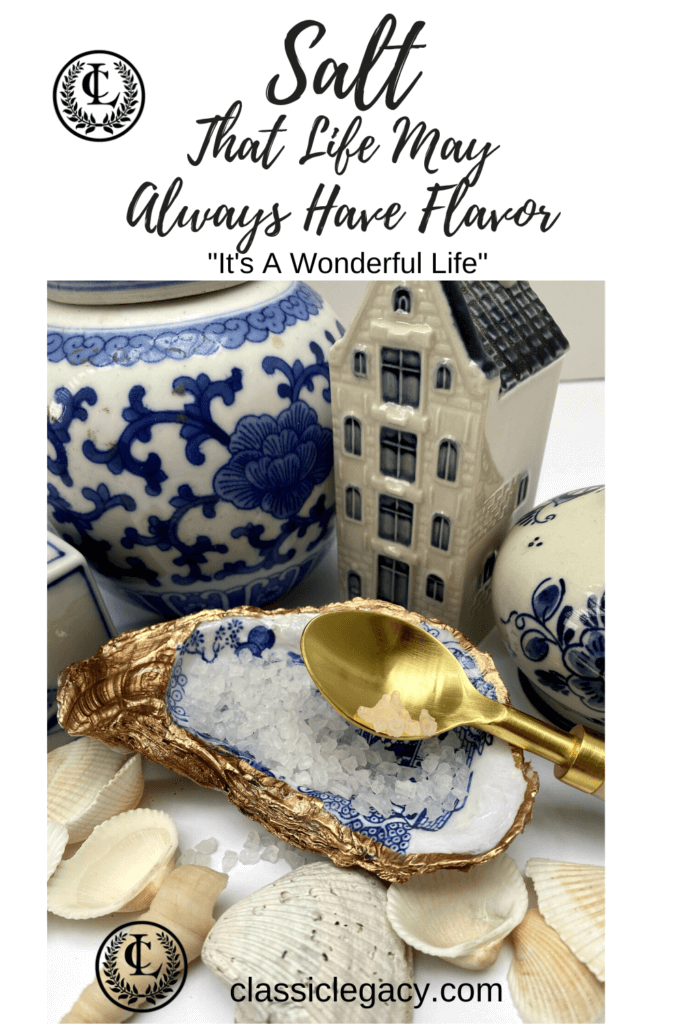 The Classic Legacy oyster shell salt dish in the blue and white Chinoiserie design makes a great new home gift.