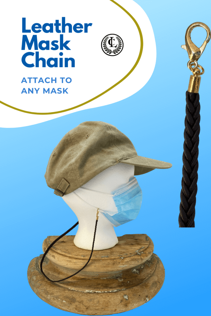 brown leather lanyard  for mask