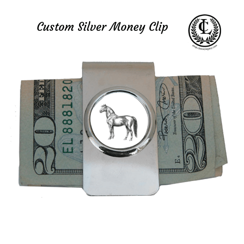 silver money clip personalized equestrian gifts